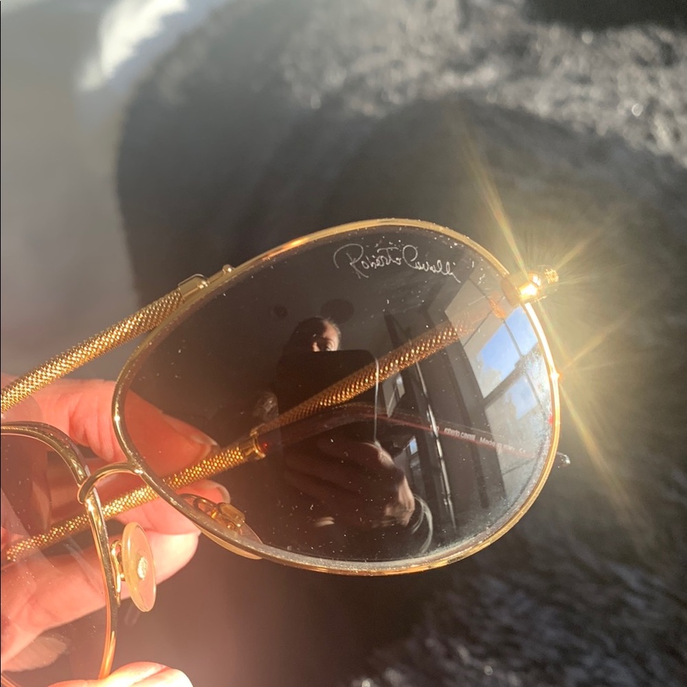 Roberto Cavalli Gold Sunglasses Aviator Style - Picture 2 of 7